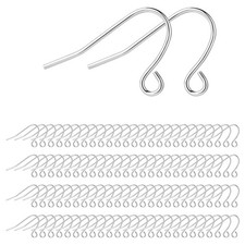 KISSPAT Silver Earring Hooks for Jewelry Making, 200 Pcs Sterling Silver Earr...