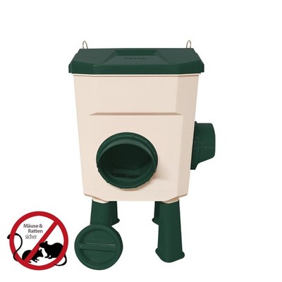Geflügel Futterautomat 5 kg, 2 Fressstellen, Mäusesicher, stabil, Deckel