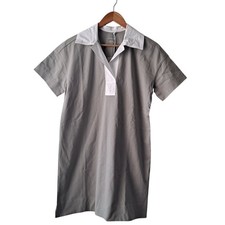 NWT Everlane Organic Cotton Polo Dress Short Sleeve Fog Green Women's Size XS
