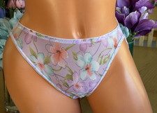 Vanity Fair Small Floral Ultra Sheer Light Weight Hi Cut Panties 46238 Vintage