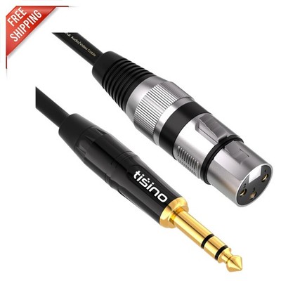 10ft XLR Female to 1/4 TRS Mic Cable - Clear Audio, Shock-Resistant