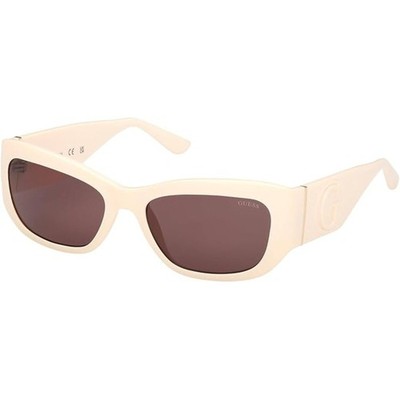 Guess Women's Sunglasses Ivory Injected Plastic Rectangular Frame GU00253 5625Y