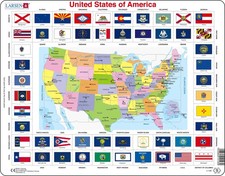 United States of America Map 70 Piece Tray Jigsaw Puzzle Larsen New