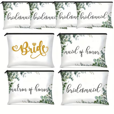 8 piece Bridesmaids Makeup Bags Wedding Bridal Party Gifts Bride