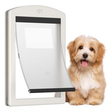 Door for Large Pets with Lock Panel  Magnetic Flap, White
