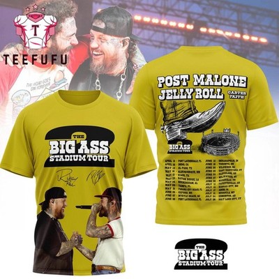 Post Malone Jelly Roll 2026 Tour 3D Shirt