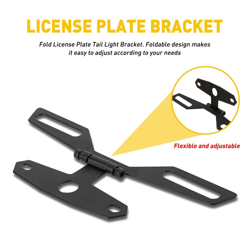 ing Motorcycle License Plate Holder Rear Tail Light Bracket 