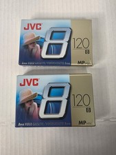 2x JVC P-6120JDU Blank 8MM Video Cassette Tape NTSC 120 Min