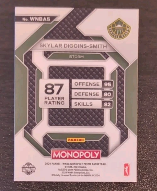 Skylar Diggins-Smith #WNBA5 2024 Panini Prizm Monopoly WNBA Prizm Skills - Image 2 of 3