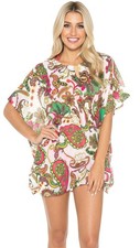 LA LEELA Women's Plus Size Swimsuit Cover Up Beach Swimwear US 8-14 Multi E841