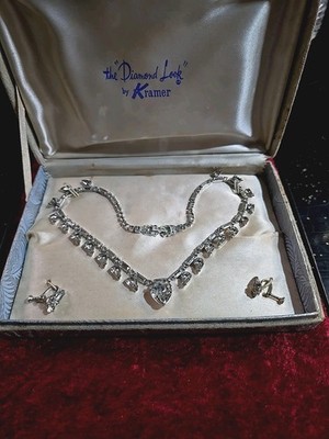 The Dimond Look By Kramer Necklaces With Pair Of Earrings