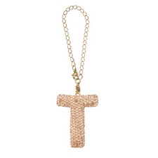 Letter Bag Charm Bling Glitter Letter Charm Initial, Gold Tone, T Shape