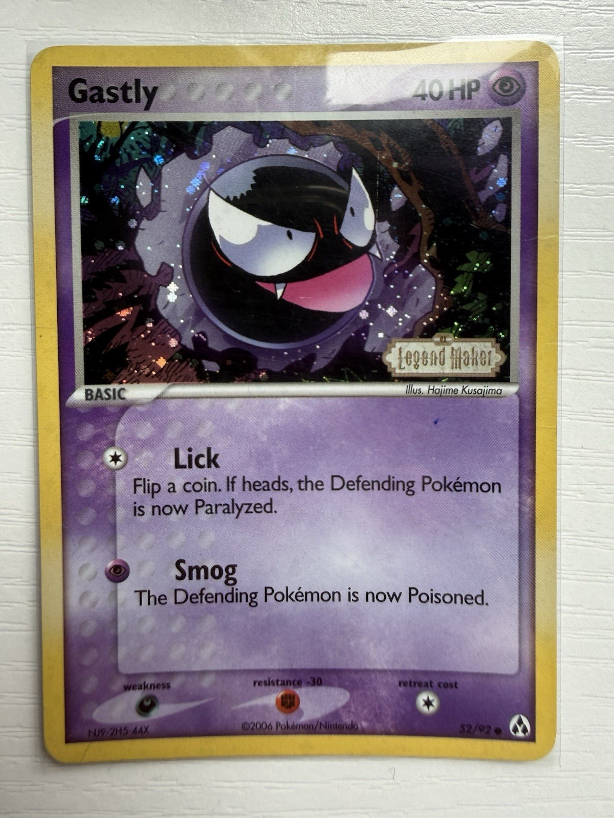 Pokémon TCG Gastly EX Legend Maker 52/92 Reverse Holo STAMPED MP