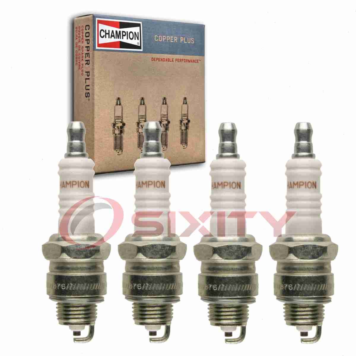 4 pc Champion Copper Plus 63 Spark Plugs for XR5 WR8FC WR8F W8FC W8F W16PU cf