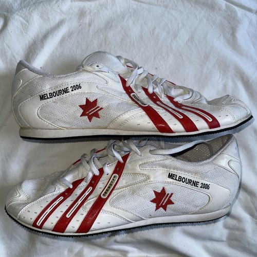 Adidas Techstar Zapatos Para Hombre Blanco Talla 14 Melbourne 2006 Comm Games Runners - Imagen 9 de 11
