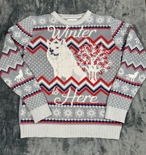 HBO Game of Thrones YOUTH L 14/16 Christmas Sweater Winter Is Here Stark Nordic