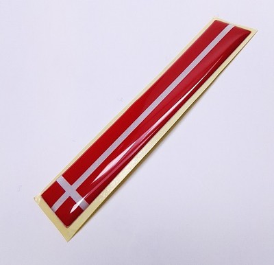 DANISH DENMARK FLAG 3D EPOXY CAR EMBLEM FLEXIBLE DURABLE WATERPROOF
