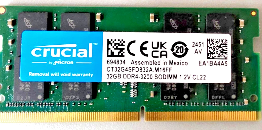 Crucial DDR4 SDRAM 32 GB Total Capacity Memory (RAM) for sale - eBay