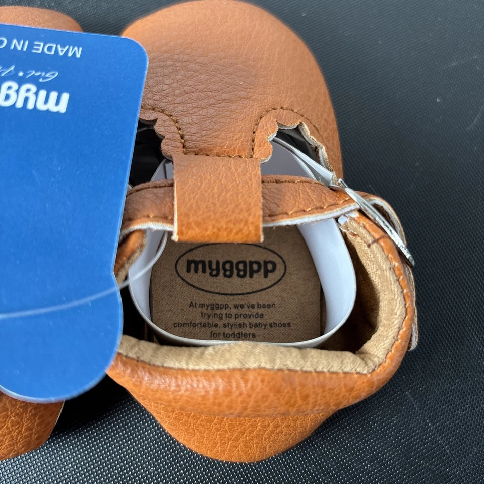 Suela Suave Bebé Mary Jane Bebé Tbar Zapatos Bebé Marrón Zapatos 6-12 Meses Nuevo Foto 4 de 4