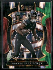 2025 Panini Select #22 Marvin Harrison Jr. Black and Green Prizm Shock