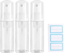 3Pcs 2Oz Plastic Travel Foam Pump Bottle - Portable Foaming Empty Bottle Dispens