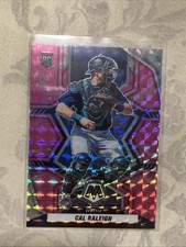 2022 Panini Mosaic Baseball Cal Raleigh Rookie (RC) Pink Camo Prizm Parallel SP