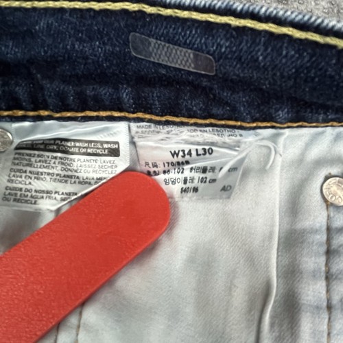 Levis 505 Jeans Mens 34x30 Blue Straight Leg Medium Wash Denim Classic Pants - Picture 4 of 10