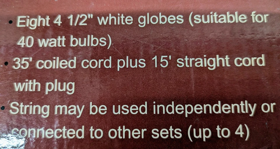 8 Gazebo Light Set Patio Party Yard Garden Wedding Waterproof Outdoor 4.5" Globe - Image 2 of 4