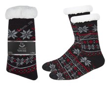 Men's Chunky Lounge Slipper Cosy Non Skid Gripper Bed Socks Size 6-11