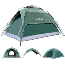 3-in-1 Instant Pop Up Camping Tent, Tents for Camping 6 Person PopUp Tent Green