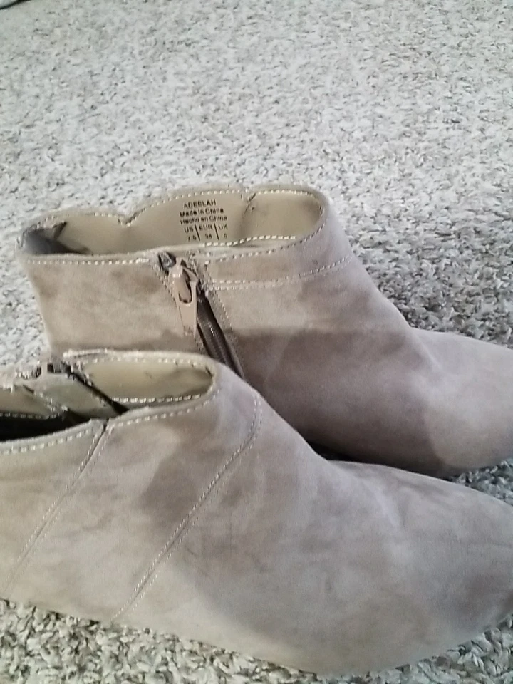 Botines Kelly & Kate Adeelah para mujer color tostado tacón bajo cremallera talla 7,5 Foto 4 de 4