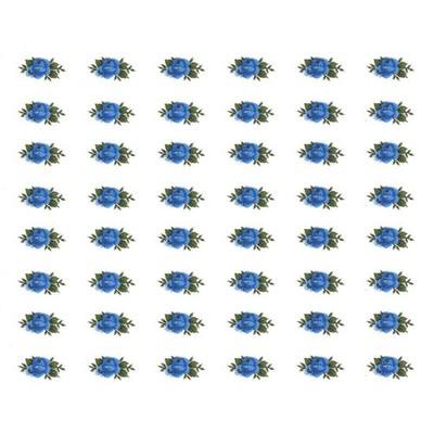 Rose Blue Flower Tiny Bud 50 pcs 0.75 Inch Overglaze Waterslide Ceramic Decals