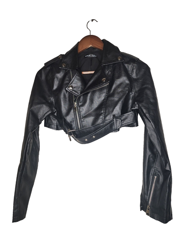 Veste Moto Rue21 Simili Cuir – Verte Et Noire, Taille S (occasion Bon état)