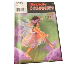 Vintage 1999 Simplicity 8838 Childrens Fairy Costume Sewing Pattern Size 3-8