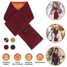 Electric Heated Winter Scarf USB Heating Neck Wrap Unisex Heated Neck Shawl Soft