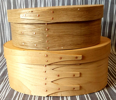 Set of 2  Shaker Nesting Boxes Wood Primitive Swallowtail Design Made by Local