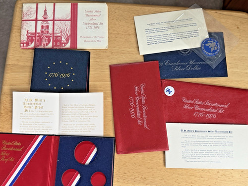 1972 & 1976 Bicenn. Mint Proof / Uncirculated Envelopes ~ with COAs ~ No Coins