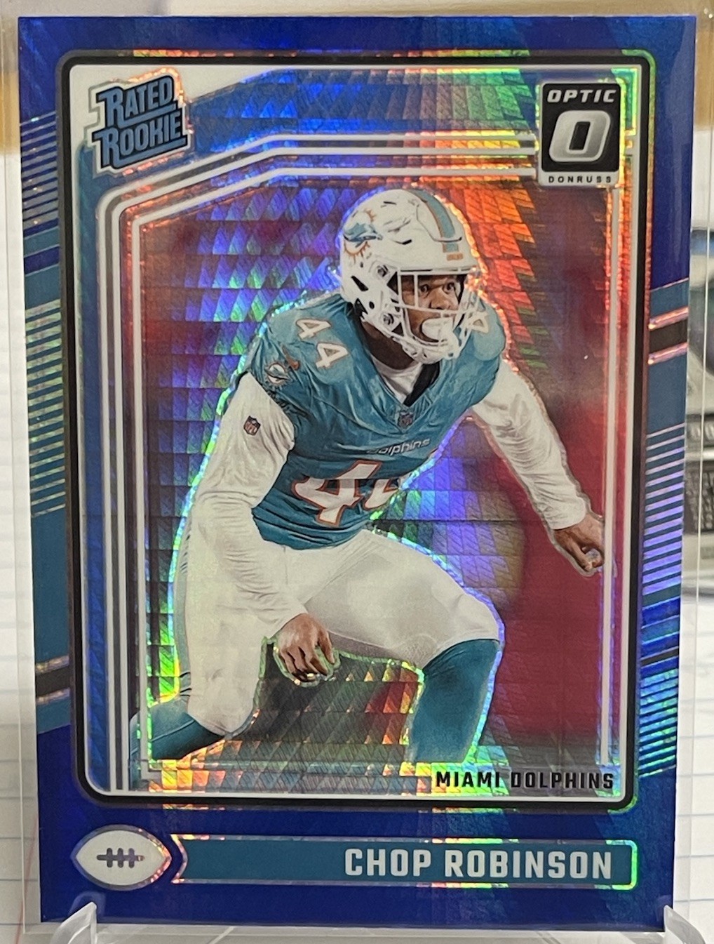 2024 Donruss Optic - Rated Rookie Chop Robinson #219 Blue Hyper DOLPHINS PSU