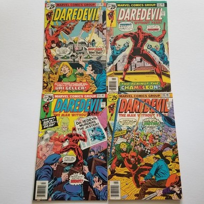 Daredevil (4 issue lot) #'s 133-136 (Marvel Bronze Age) Jester & Cameo of JFK