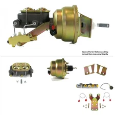 1958-64 Chevy Bel Air 409 Firewall Mount Pwr 7" Dual Brake Booster Kit Disc/Disc