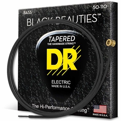 DR Strings Bass Guitar Strings, Black Beauties - Black Coated, 50-110 (BKBT-50)