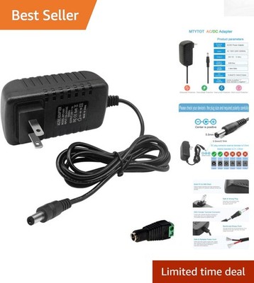 Reliable DC 24V 1A Power Supply Adapter - 24W with 4.6ft Cord for LED Strips