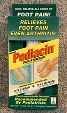 Vintage DISCONTINUED Podiacin Foot Bath and Massage 1.5oz - Soak Arthritis - NOS