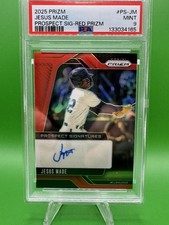 2025 Panini Prizm Jesus Made Prospect Signatures RED Auto PS-JM /99 PSA 9