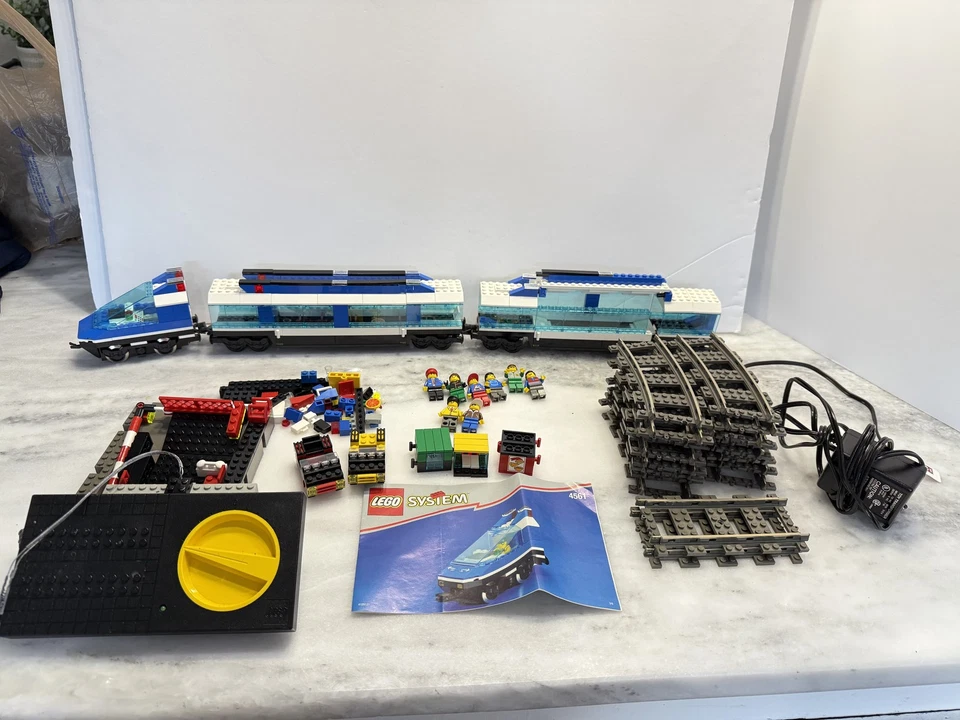 1999 Винтажный LEGO система 4561 высокоскоростной поезд набор 9V коробка треки фигурки неполный - Изображение 4 из 4