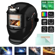 Solar True Color Auto Darkening Welding Helmet with Light for TIG MIG ARC