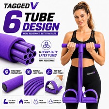 6 Rohr Pedal Widerstandsband Sit Up Zugseil Yoga Fitness Trainingsgerät UK