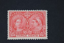 Canada Scott 53 1897 Queen Victoria Diamond Jubilee 3c Rose Single Stamp MH