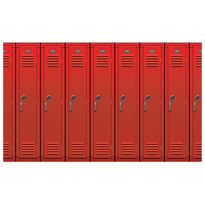 Red School Lockers Photo Backdrop, 4' x 30' - 1 Pc.