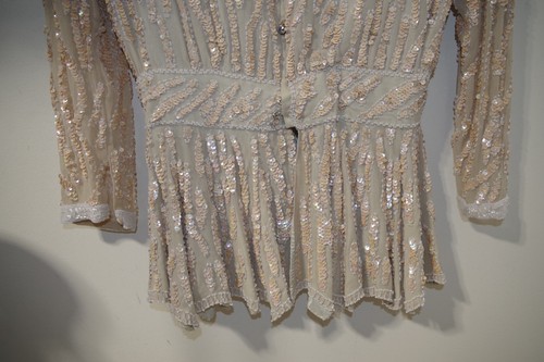 T3 Oleg Cassini HE-Ro Industres Vintage Evening Party Gown 8 Sequin Long Dress - Picture 15 of 20